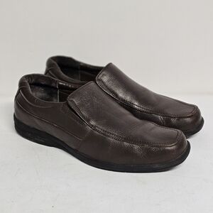 Bata Men’s Brown Leather Slip-On Comfort Loafers Casual Dress Shoes